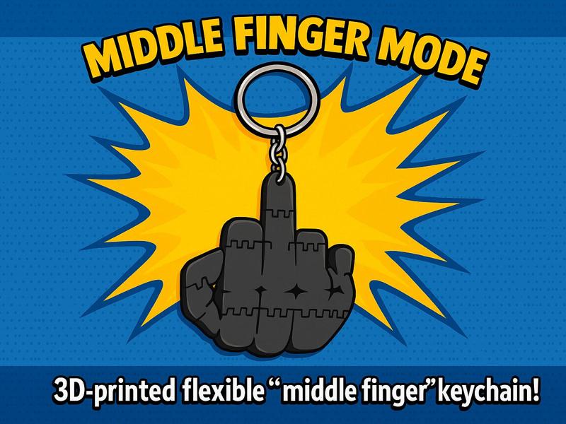 Middle Finger Mode Keychain