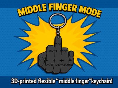 Middle Finger Mode Keychain