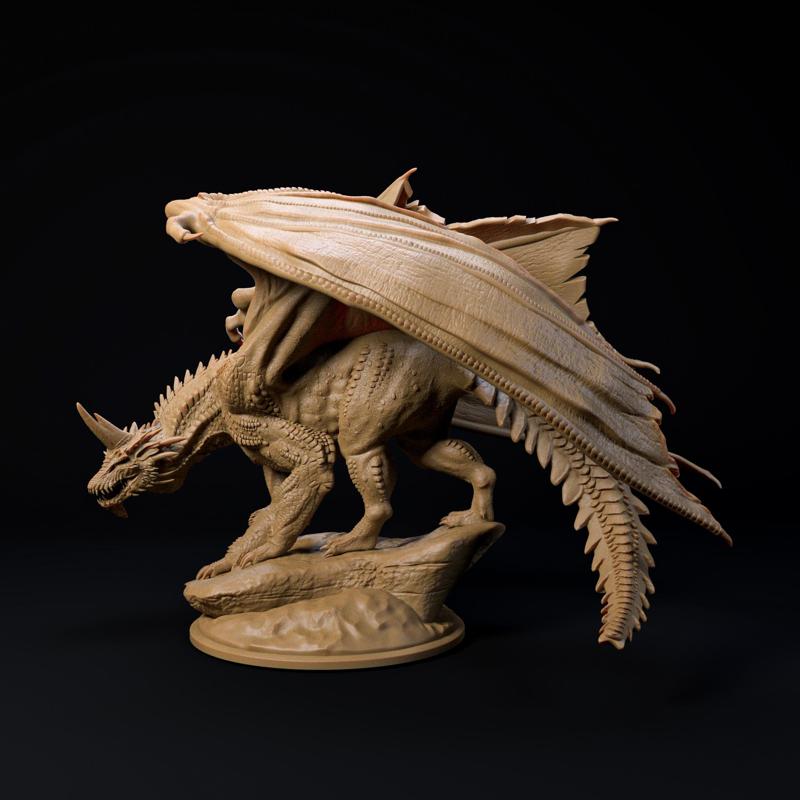 Adult Blue Dragon - pre-supported dragon