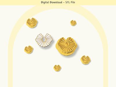 Seashell Clay Cutter for Polymer Clay | Digital STL File | Clay Tools | 5 Sizes Clay Cutters