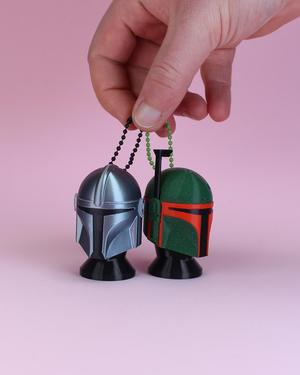 Mandalorian and Boba Fett Helmets Fidget Clicker Keychain