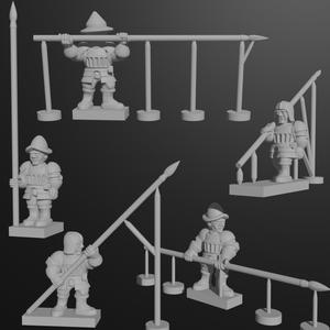 6-15mm Pike & Shotte Swiss Armoured Pikemen (Italian Wars) & Blender File P&S-9
