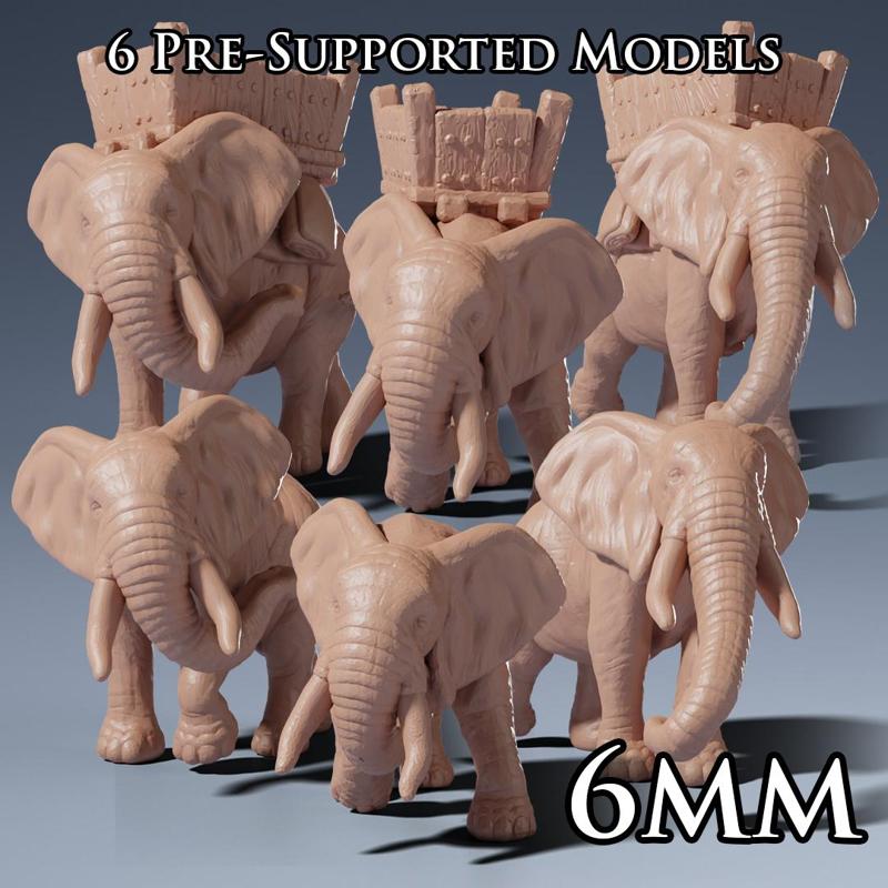 6mm Wild & War Elephants