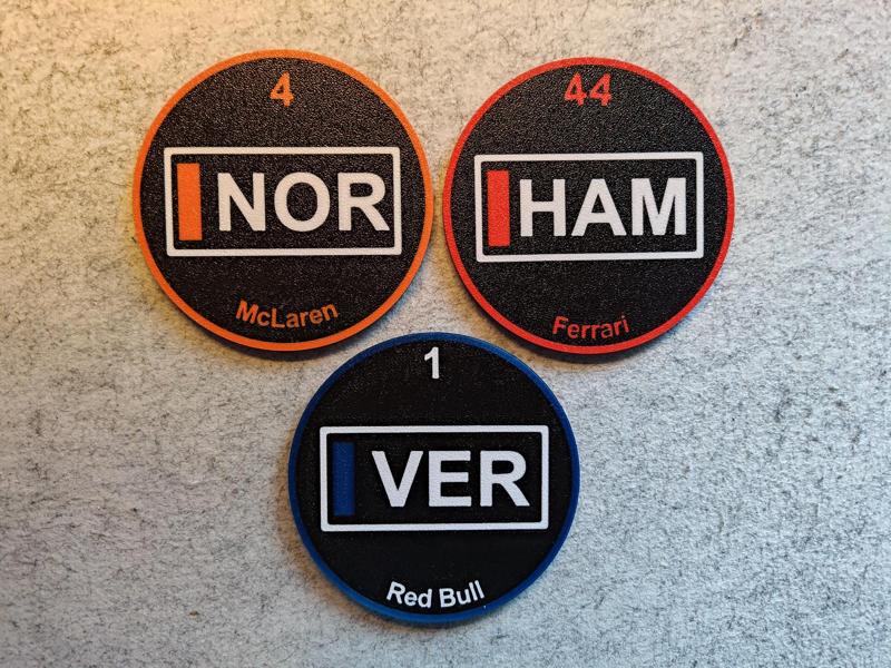 Formula1 Driver Tag Coasters - All drivers