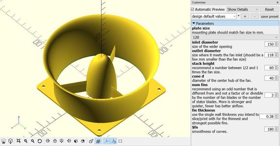 Parametric Computer Fan Velocity Stack Customizer