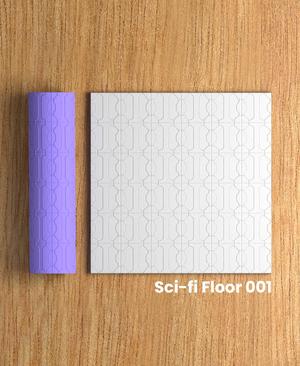 Collection Lemon | Sci-fi Floor 001 | Polymer Clay Seamless Texture Roller