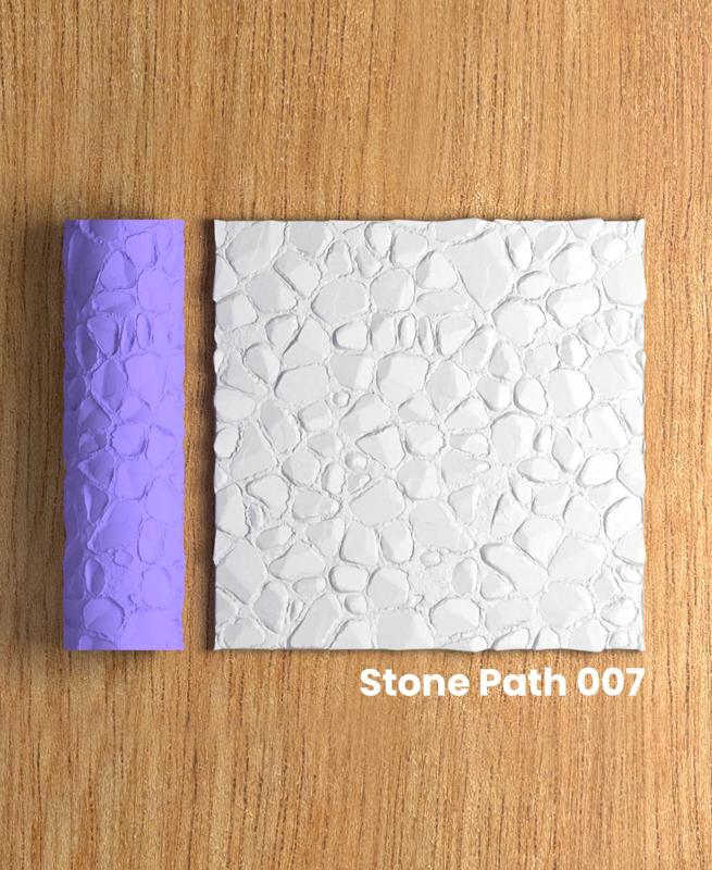 Collection Green | Stone Path 007 | Polymer Clay Seamless Texture Roller