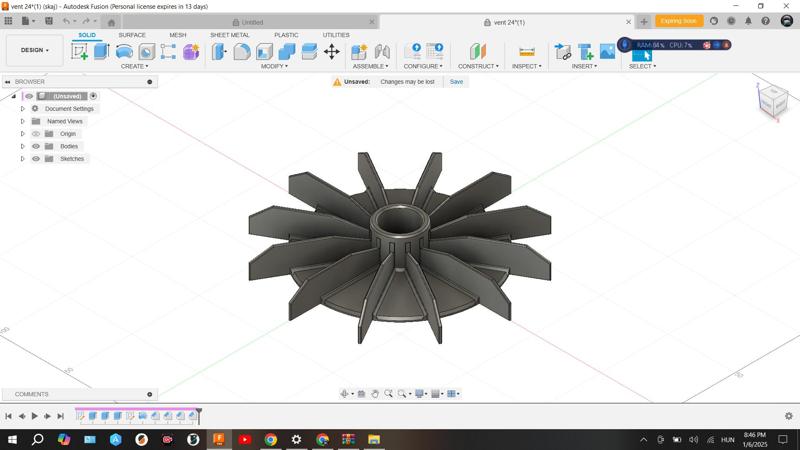 Electric motor fan 24x150mm