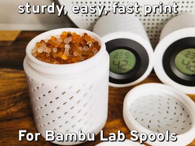 Bambu Lab spool silica gel bin, sturdy easy print