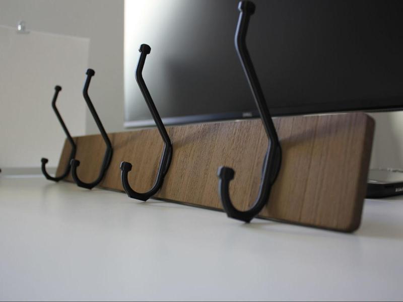 Wooden (textured) Wardrobe with Hooks (expandable)
