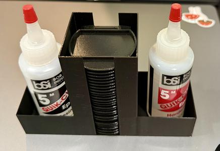 Storage caddy for epoxy and mixing trays