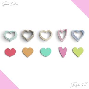 Hearts Polymer Clay Cutter Package, 5 Models, 2 Cutter Version, 5 Sizes Included, Stl File, No: 1275