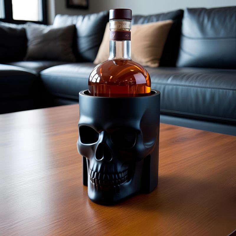 Skull Whiskey Bottle Cooler, Bottle Holder