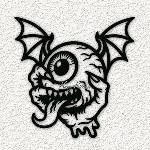 demon wings eyeball wall art home decor