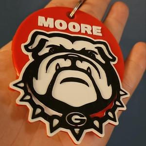 Georgia Bulldog Customizable Keychain