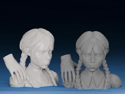 Wednesday Addams Family Bust