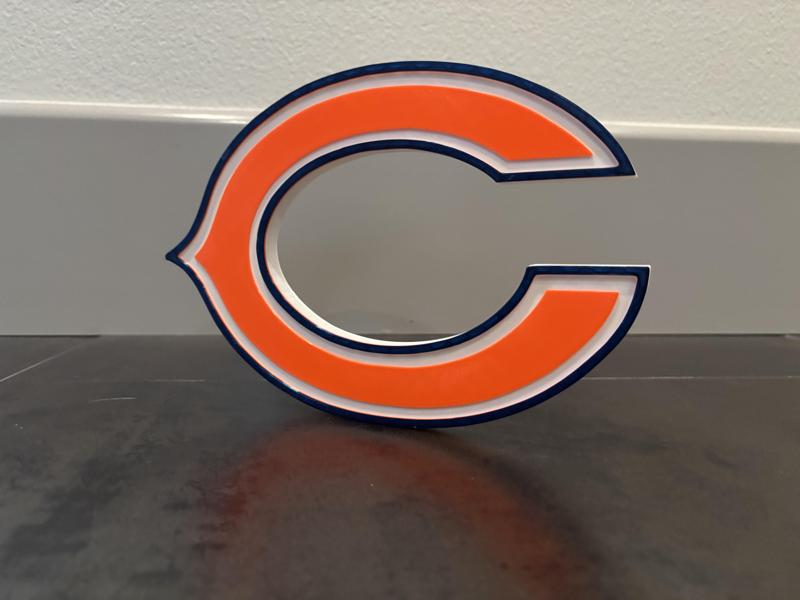 3 color single extruder single piece Chicago Bears "C" Logo wall art