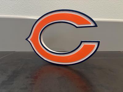 3 color single extruder single piece Chicago Bears "C" Logo wall art