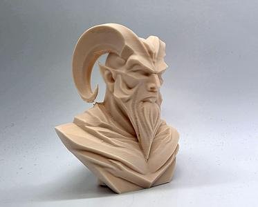 Stone Carved Devil Bust