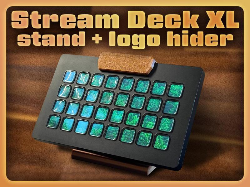 Stream Deck XL Stand + Logo Hider