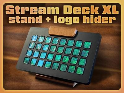 Stream Deck XL Stand + Logo Hider