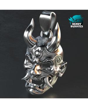 Oni Amulet / Necklace Pendant / Gothic Jewelry Pre-Supported / Death Punk Rock / Keychain Accessory 
