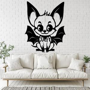 Cute Cartoon Bat Creature Silhouette STL File for 3D Printing and Laser Cutting