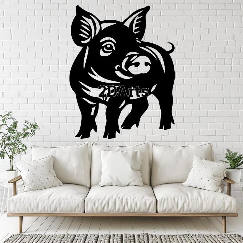 Pig 2D Wall Art/Window Art - Digital STL & SVG File
