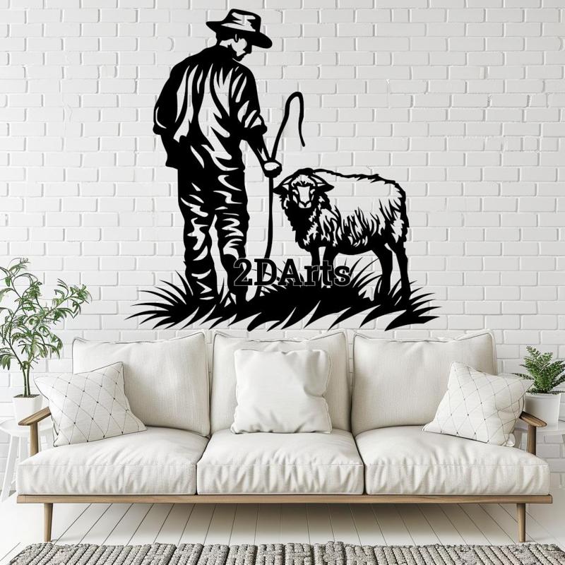 Shepherd 2D Wall Art/Window Art - Digital STL & SVG File for 3D Printing or Laser Cutting