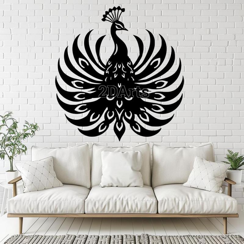 Peacock 2D Wall Art/Window Art - Digital STL & SVG File