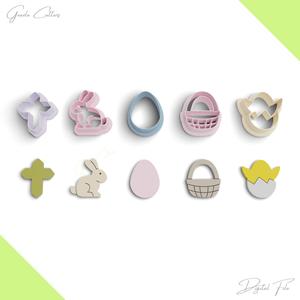 Easter Polymer Clay Cutter Package, 5 Models, 2 Cutter Version, 5 Sizes Included, Stl File, No: 1194