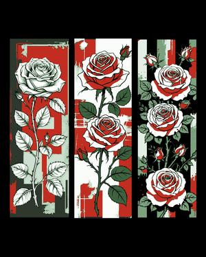 Pop art style bookmarks of Roses