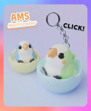 Quaker Parrot Clicker & Keychain (Multicolor)