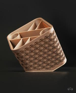 Kumiko Pen Holder - Desk Organizer(Cube).3mf