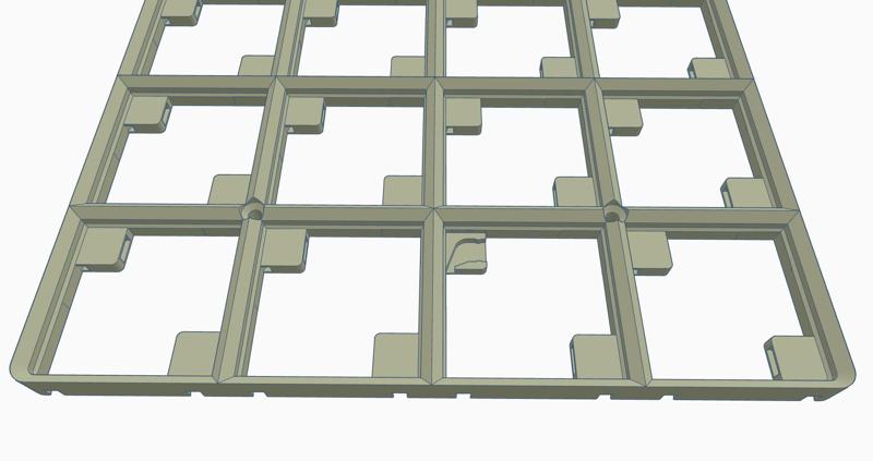 Gridfinity baseplate - magnetic, side plugged magnet reduced