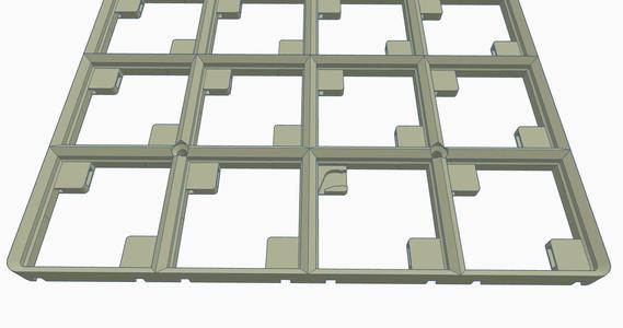 Gridfinity baseplate - magnetic, side plugged magnet reduced
