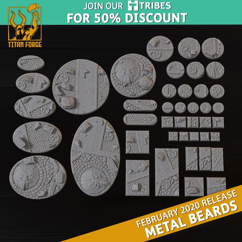 Bases Set - Metal Beards - Titan Forge Miniatures February 2020