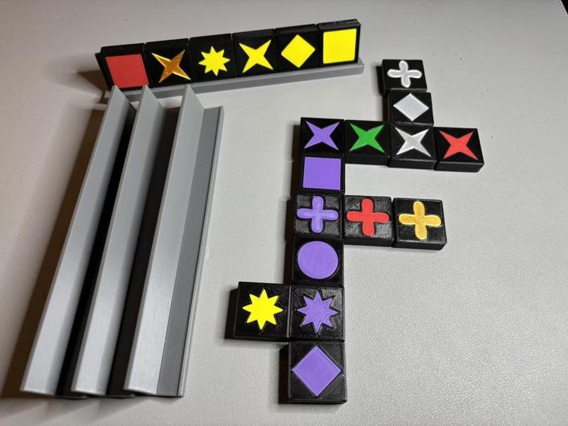 "Qwirkle" Game Tiles & Tile Stand