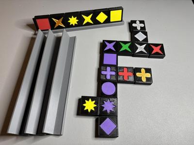 "Qwirkle" Game Tiles & Tile Stand