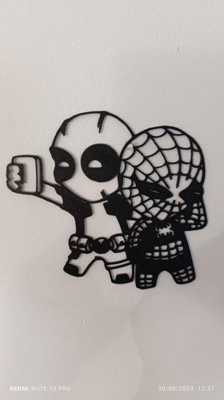 wallart decor deadpool selfie whit spiderman