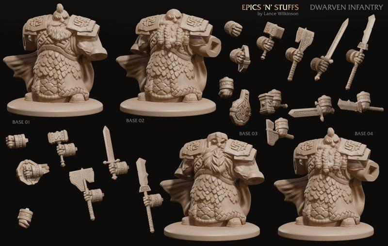 Keyed Dwarven Infantry Variation Miniatures