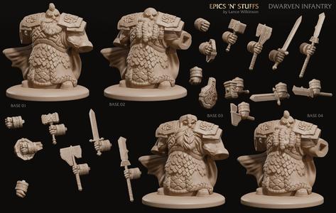 Keyed Dwarven Infantry Variation Miniatures