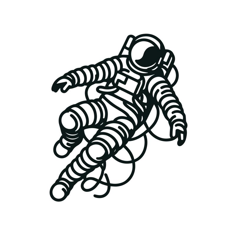 Zero-Gravity Astronaut - 3D Wall Art