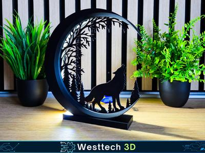 Wolf and Moon Decor