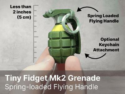 Tiny Fidget Grenade with Realistic Flying Handle