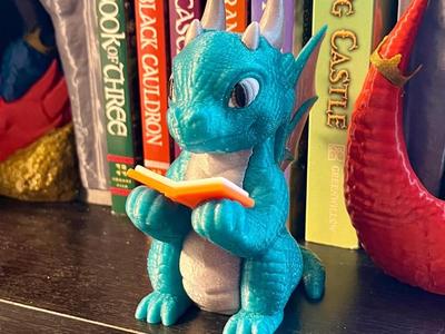 Chibi Dragon Reading Buddy with Removable Book