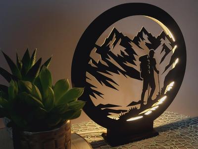 Ring Lamp Wanderer in the Mountains 
