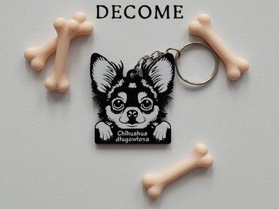 Long Coat Chihuahua keychain
