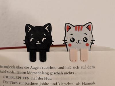 Bookmark Cute Cat Chibi: Single-Color or Multi-Color