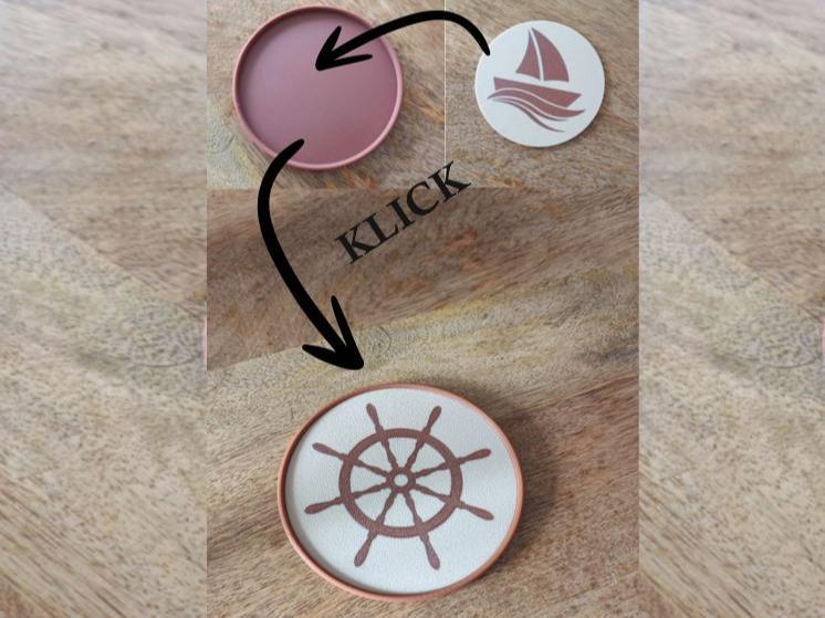 Maritime Wheel Coaster with Click System